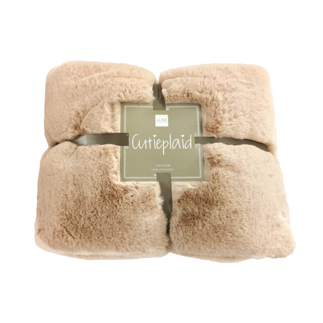 J-Line Plaid cutie polyester light camel 76873 large