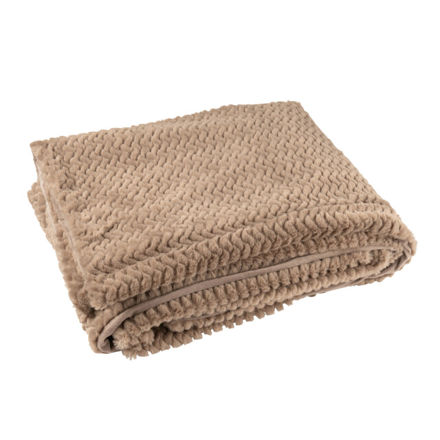 J-Line Blanket polyester taupe 56910 large