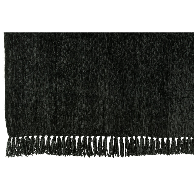 J-Line Blanket chenille polyester black 57069 large