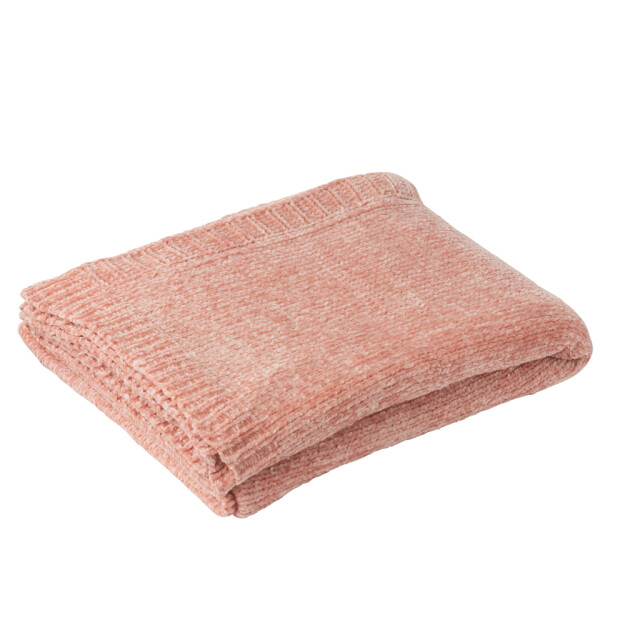 J-Line Blanket chenille polyester light pink 57037 large