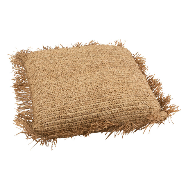 J-Line Cushion square raffia natural large 10783 large
