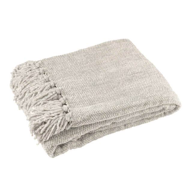 J-Line Blanket chenille polyester grey 57062 large