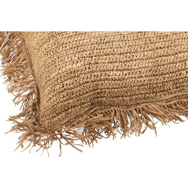 J-Line Cushion square raffia natural large 10783 large