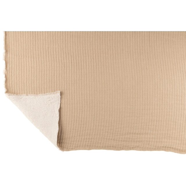 J-Line Plaid teddy lines stitiching cotton/polyester beige 47144 large