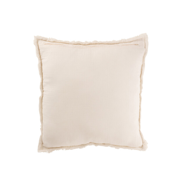 J-Line Cushion frayed edges cotton/polyester white 47139 large