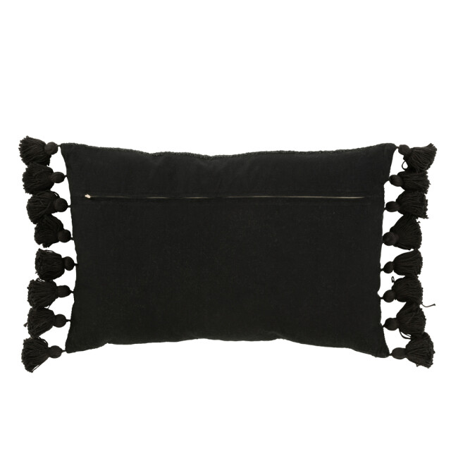 J-Line Cushion tassel cotton black 33966 large