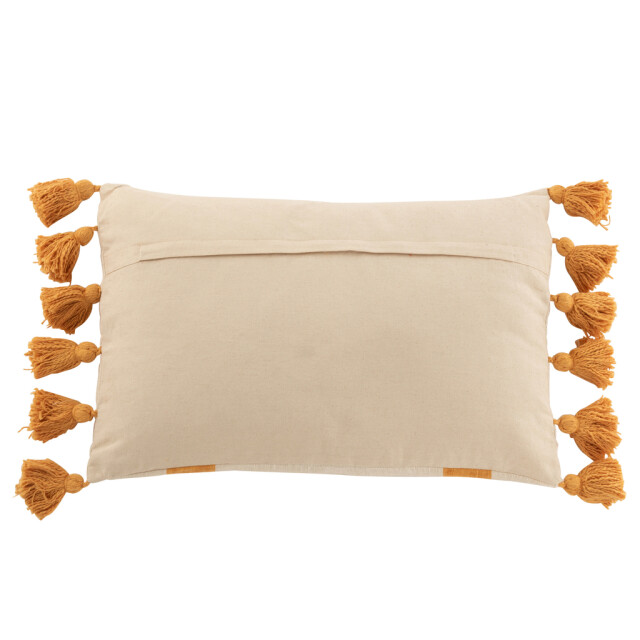 J-Line Cushion beach grooves rectangle cotton ochre 23134 large