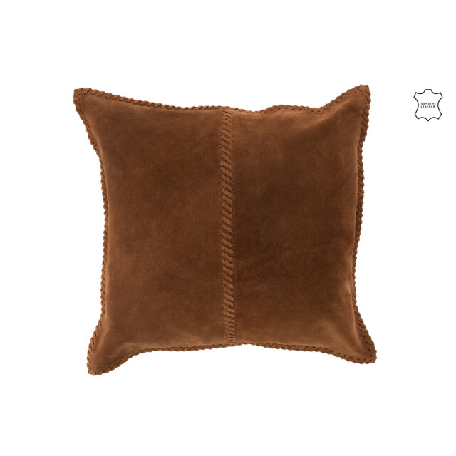 J-Line Cushion stiching square leather cognac 98260 large