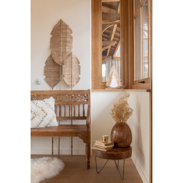 J-Line Cushion square pearl cotton white/gold 28065 large