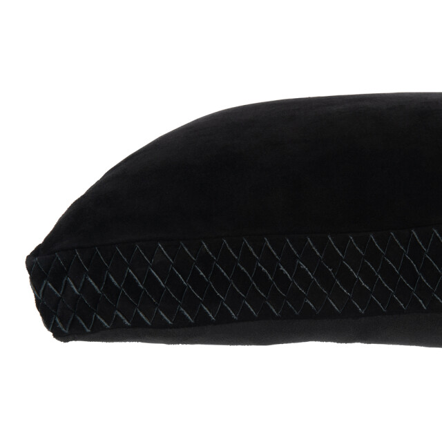 J-Line Cushion woven leather black 36638 large