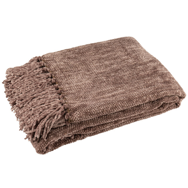 J-Line Blanket chenille polyester dark brown 57068 large