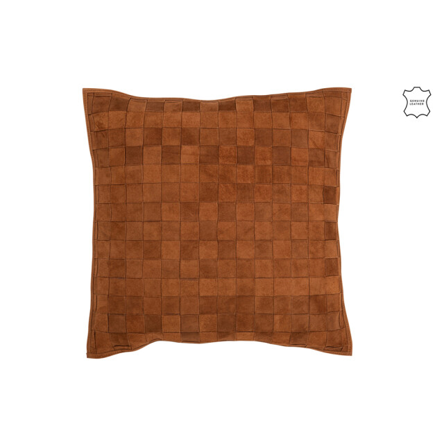 J-Line Cushion square little leather cognac 17920 large
