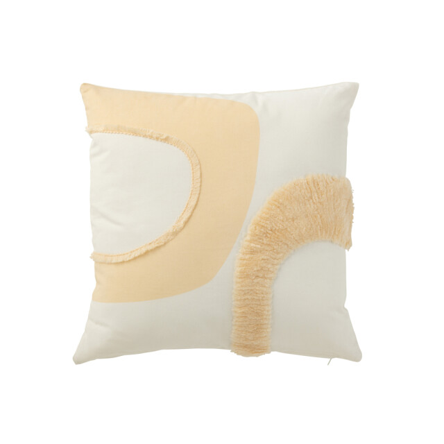 J-Line Cushion circle textile white/beige 34162 large