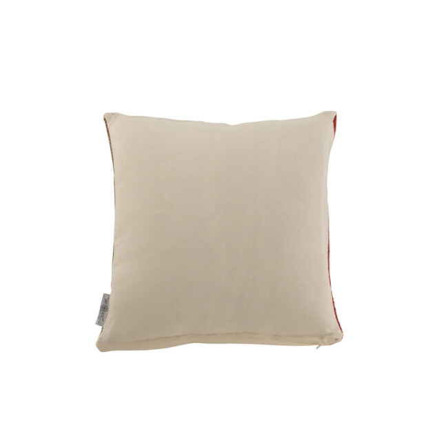 J-Line Cushion square anna large grooves jute red / yellow 23116 large