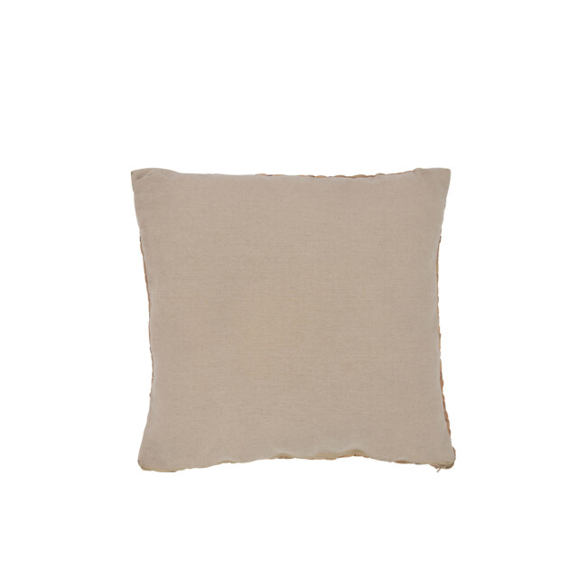 J-Line Cushion square 1 side reed/textile natural small 33422 large