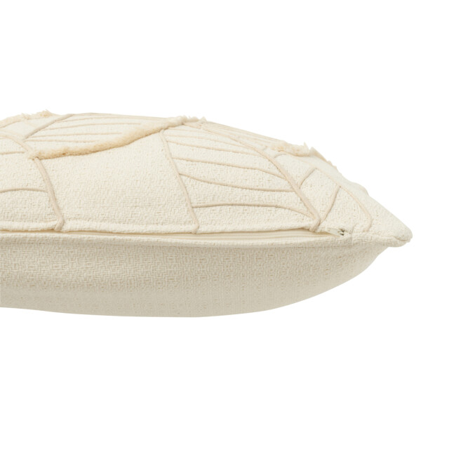 J-Line Cushion leaf textile white 34161 large