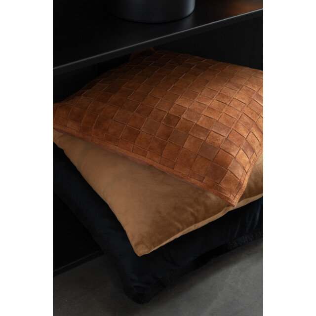 J-Line Cushion square little leather cognac 17920 large