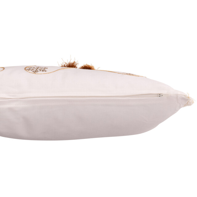 J-Line Cushion christmas stocking cotton white/gold colored 56509 large