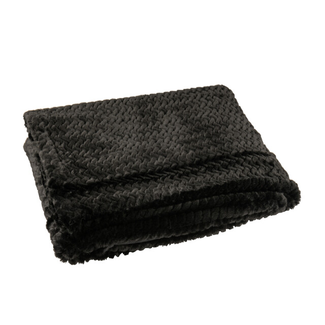J-Line Blanket polyester black 56914 large