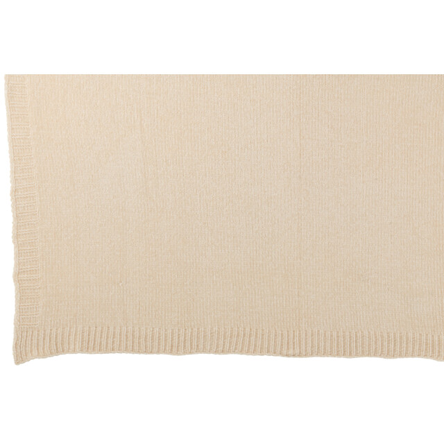 J-Line Blanket chenille polyester ecru 57033 large