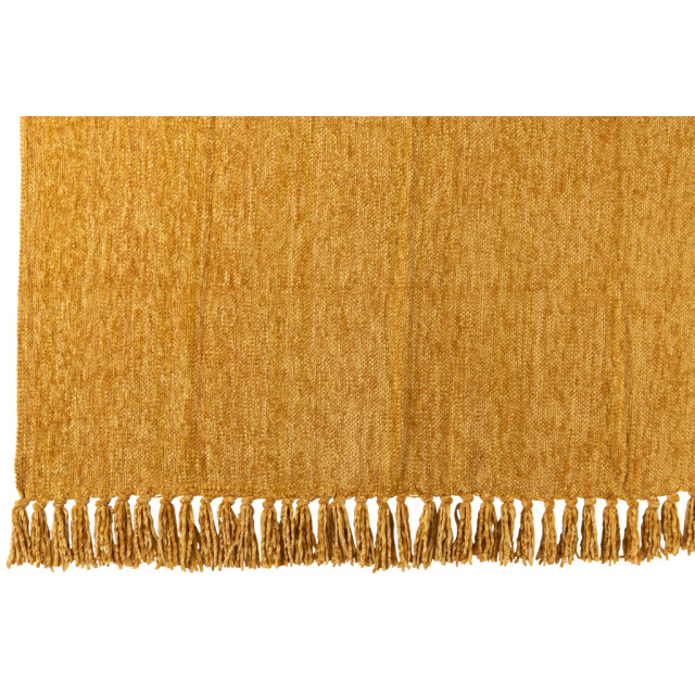 J-Line Blanket chenille polyester ocher yellow 57059 large