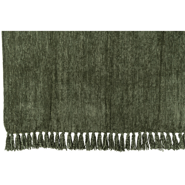J-Line Blanket chenille polyester dark green 57067 large