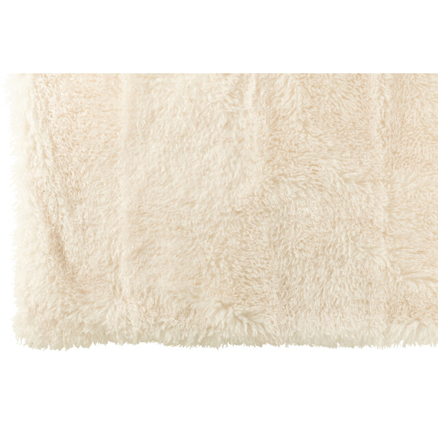 J-Line Blanket moutie polyester white 56916 large