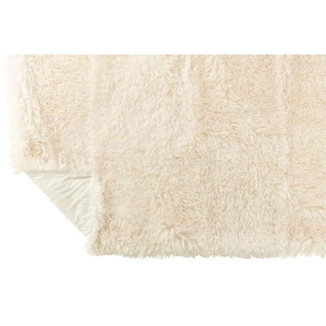 J-Line Blanket moutie polyester white 56916 large