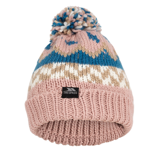 Trespass Childrens/kids twiglet grof gebreide muts met fleecevoering UTTP5841_mistyrosebondiblue large