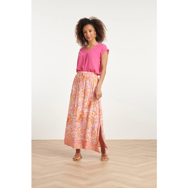 Smashed Lemon 24015 maxi zomerrok met paisley print | 24015-000-998 large
