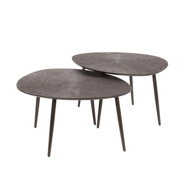 Hoyz salontafel brown ray metal organisch brons donker set 3222871 large