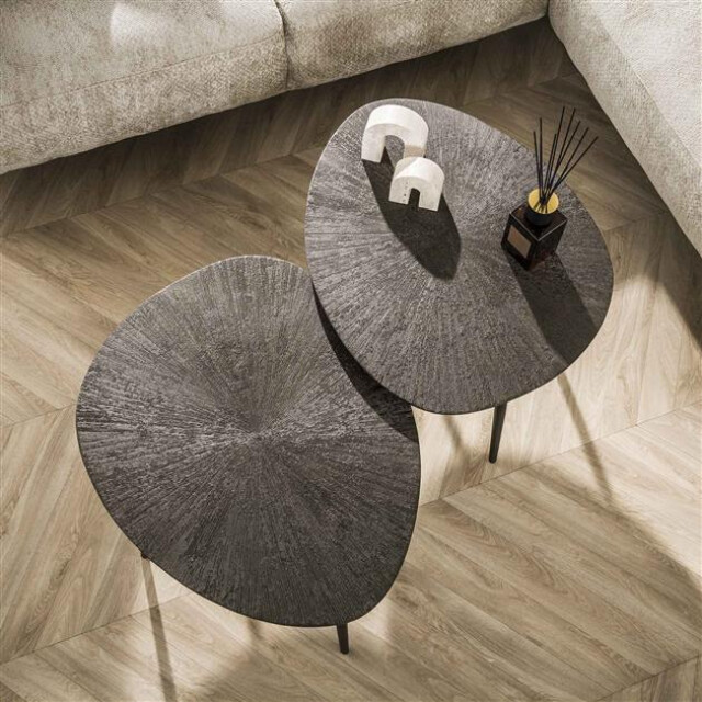 Hoyz salontafel brown ray metal organisch brons donker set 3222871 large