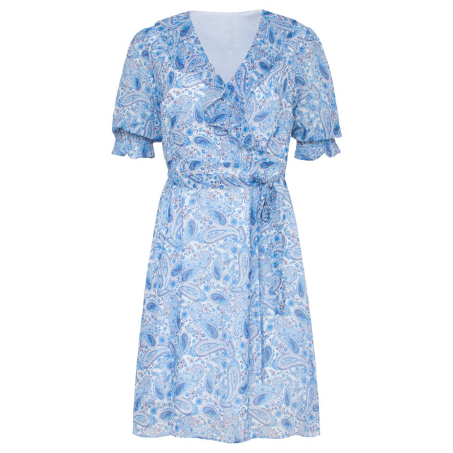 Smashed Lemon Zomerse chiffon jurk met overslag en ruffels in paisley 23113-000-625 large