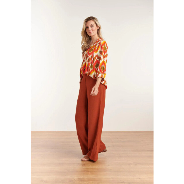 Smashed Lemon 23049-740 dames effen broek met hoge taille | 23049-740 large
