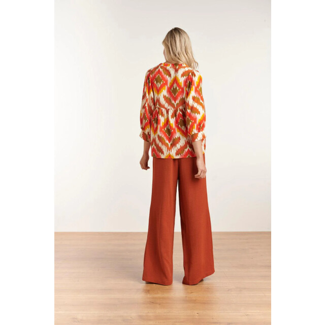 Smashed Lemon 23049-740 dames effen broek met hoge taille | 23049-740 large
