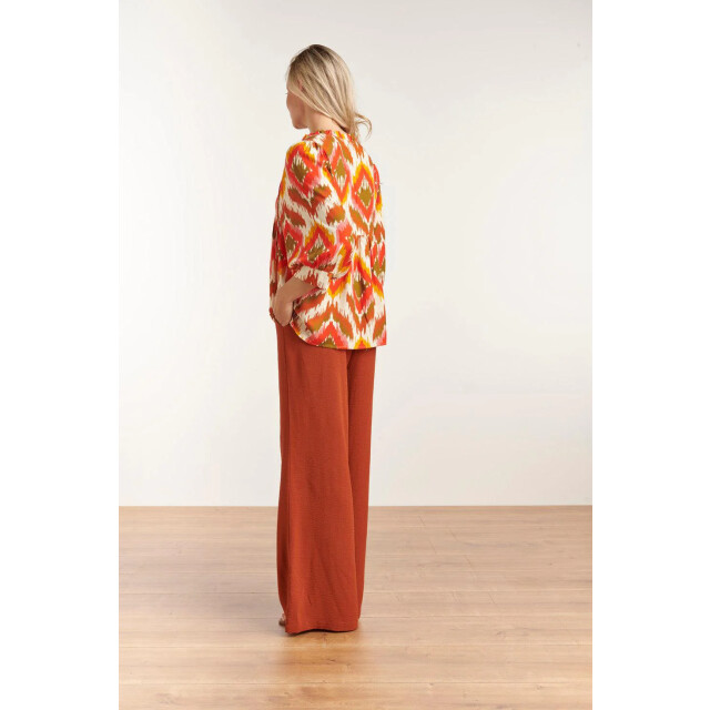 Smashed Lemon 23049-740 dames effen broek met hoge taille | 23049-740 large