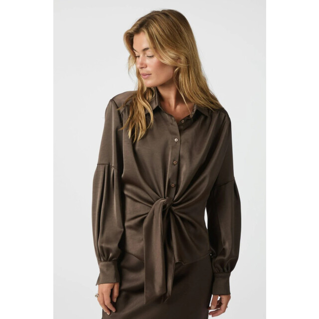 Neo Noir naja satin shirt 160801 676 dark brown 06615.870.0002 large