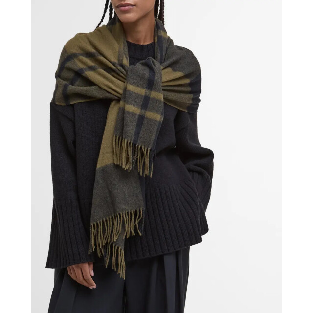 Barbour shawl lsc0483 bk 11 black/olive 06811.368.0001 large