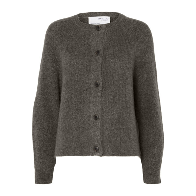 Selected Femme slflulu ls knit short cardigan noos 16074481 medium grey 06741.941.0006 large