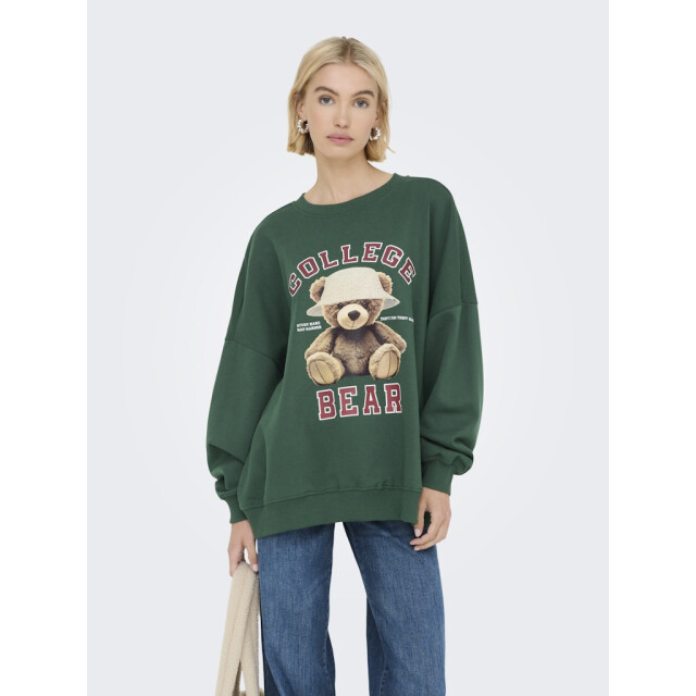 Only onlbila l/s bear o-neck swt 15356052 pineneedle 06721.369.0004 large