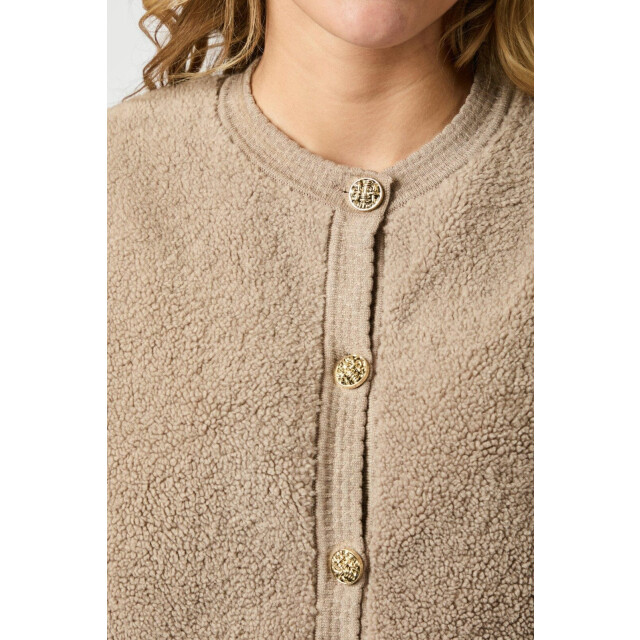 Neo Noir limo fluffy knit cardigan 161963 125 dark sand 06741.820.0066 large
