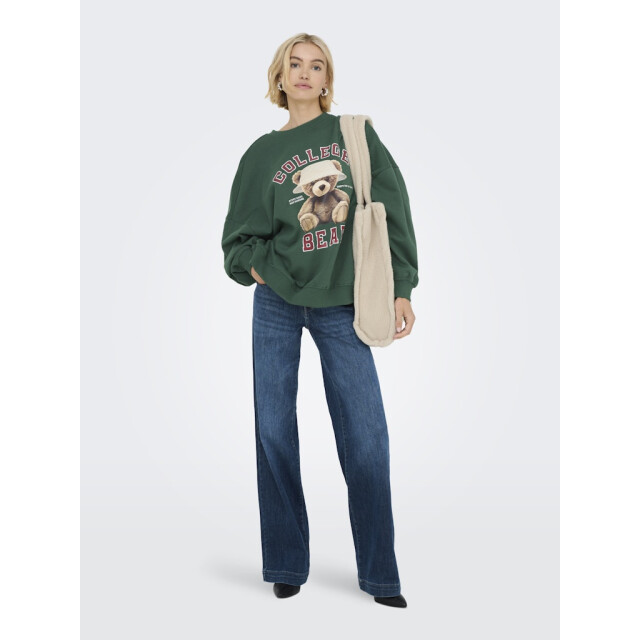 Only onlbila l/s bear o-neck swt 15356052 pineneedle 06721.369.0004 large
