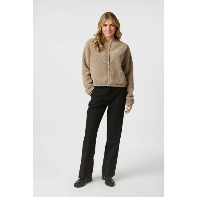 Neo Noir limo fluffy knit cardigan 161963 125 dark sand 06741.820.0066 large