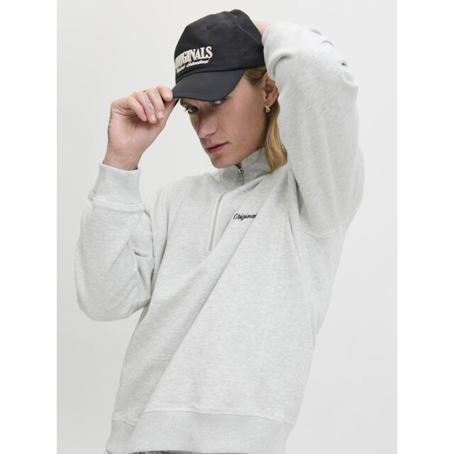 Jack & Jones jornorrebro emb sweat high neck sn 12282899 white melange 05735.100.0004 large
