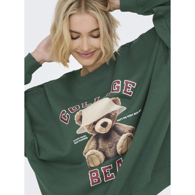 Only onlbila l/s bear o-neck swt 15356052 pineneedle 06721.369.0004 large