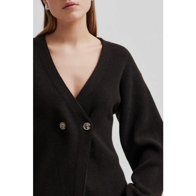 Second Female cardigan vigga knit cardigan 6146 dark brown 06741.870.0001 large