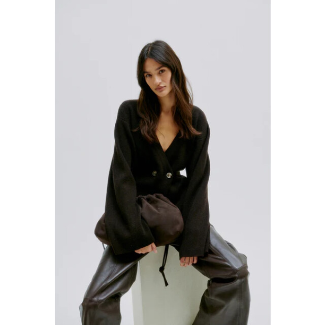 Second Female cardigan vigga knit cardigan 6146 dark brown 06741.870.0001 large