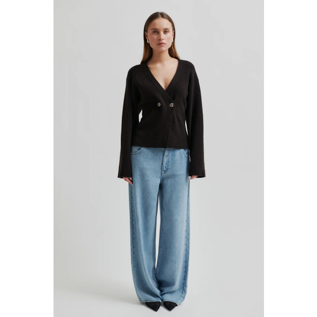 Second Female cardigan vigga knit cardigan 6146 dark brown 06741.870.0001 large