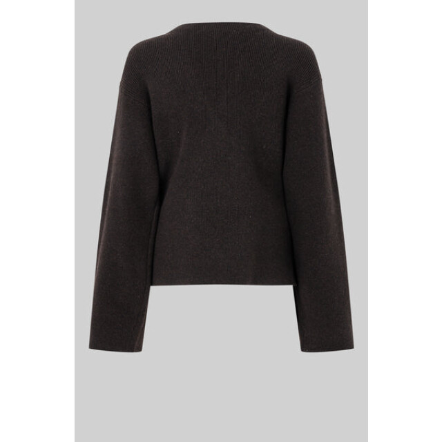 Second Female cardigan vigga knit cardigan 6146 dark brown 06741.870.0001 large