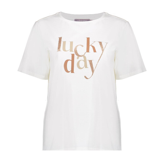 Geisha t-shirt lucky day 52598-41 10 off-white/camel 06011.112.0180 large